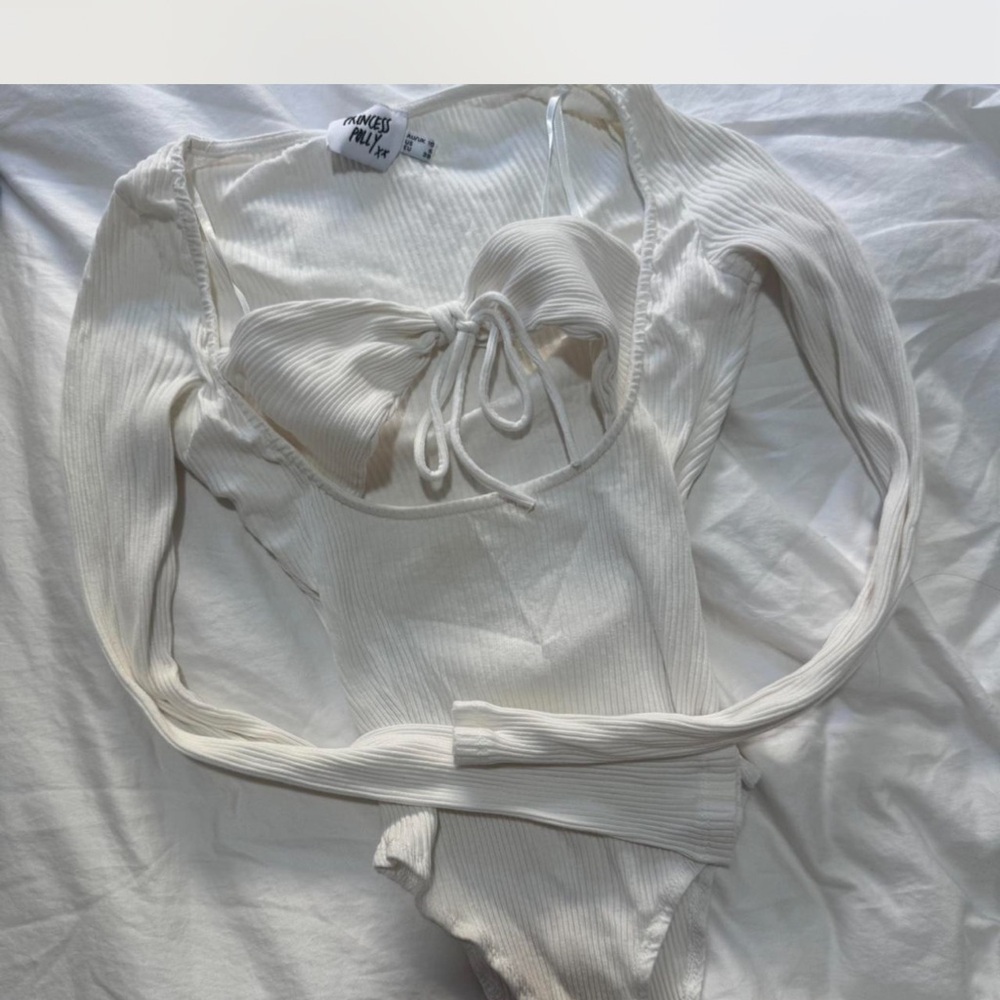 Princess Polly Ivory Ribbed Top - Picture 4 of 11